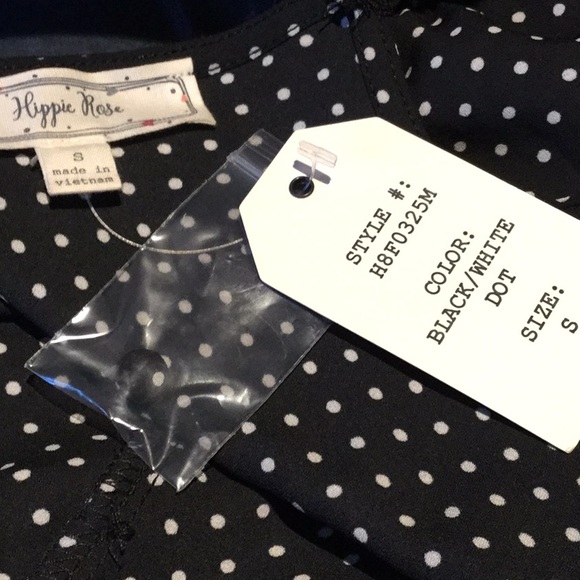 NWT $34 HIPPIE ROSE POLKA DOT SMALL TOP - Picture 3 of 5